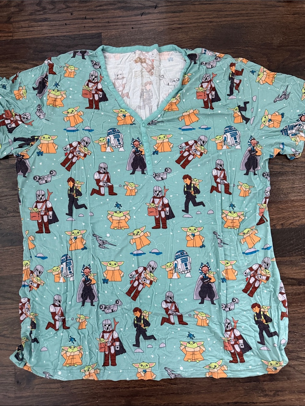 Little Sleepies Woman’s Grogu and Friends PJ Top in size XL